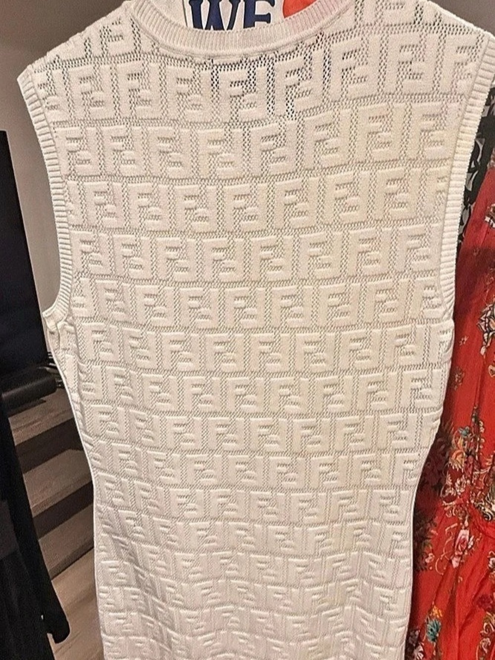 Fendi White FF Logo Knit Dress - Picture 2 of 3
